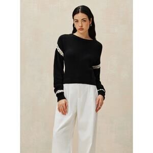 Commense Patchwork Design Pullover Sweater S